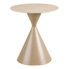 Annecy Side table, ceramic table top/steel, travertine/sand, ø50x56 cm by EMIRELLE