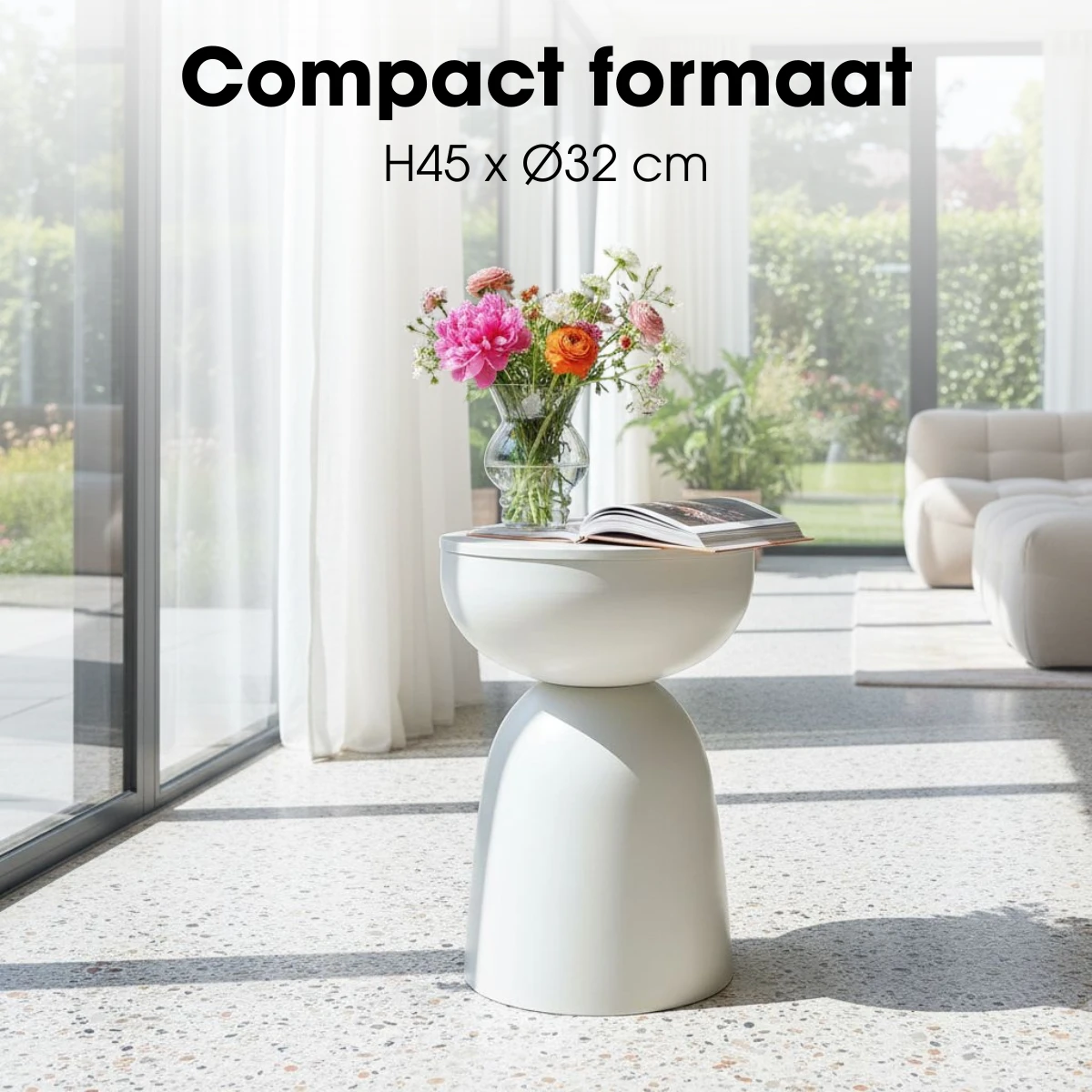 Elliott side table Off-white by Mica Decorations