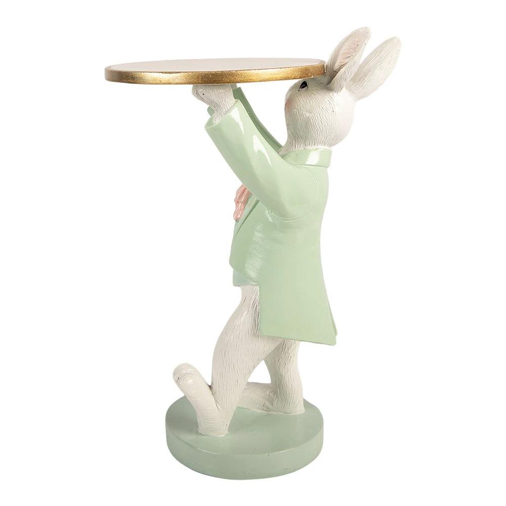 Decoration Statue Rabbit 19x14x28 cm White Plastic by Clayre & Eef.