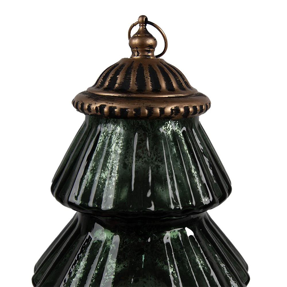 Christmas decoration with LED lighting Christmas tree Ø 16x22 cm Green Glass by Clayre & Eef.