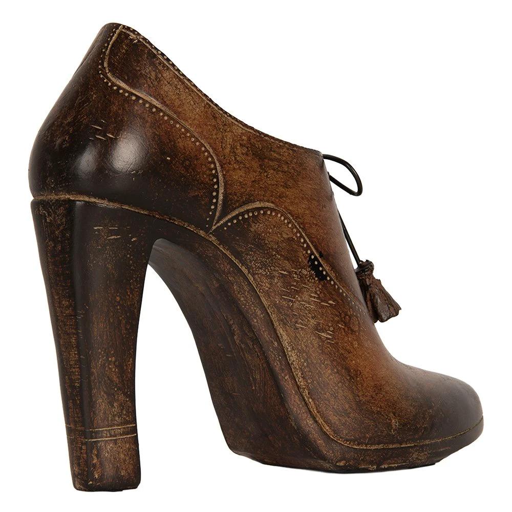 Decoration image shoe 21x7x17 cm brown plastic by Clayre & Eef.