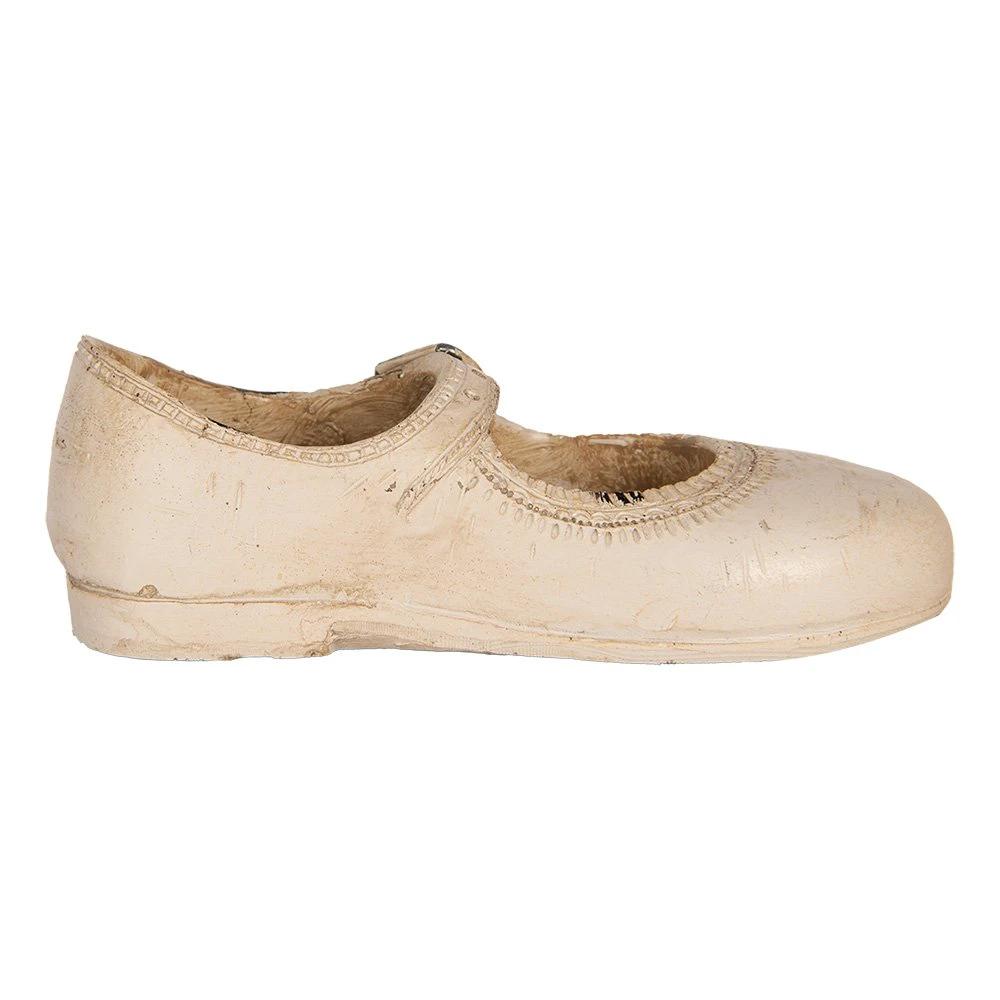Decoration image shoe 15x6x5 cm beige plastic by Clayre & Eef.