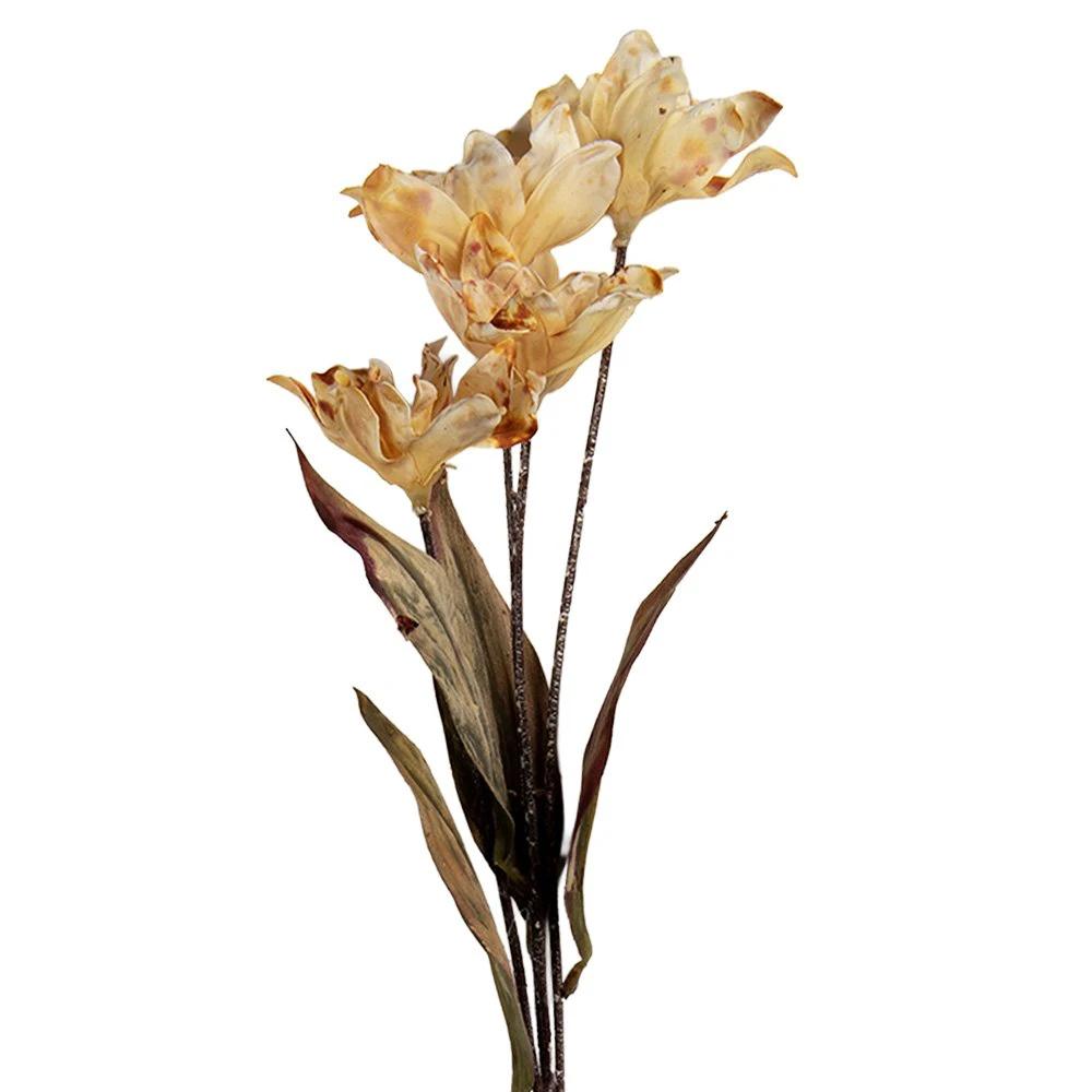 Artificial flower 8x5x60 cm Beige Plastic by Clayre & Eef.