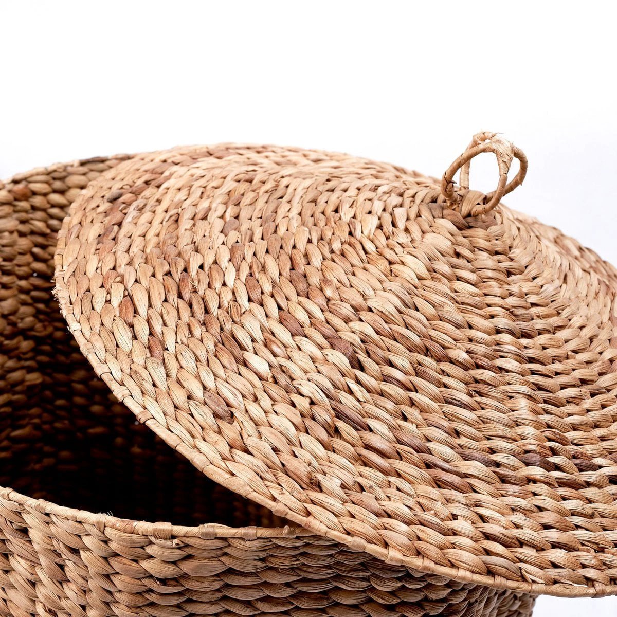 Laundry Basket with Lid GARUT made from Water Hyacinth (3 sizes) by Soeji