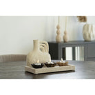 Vase - Vase, ceramic, beige, 18,5x8x19,5 cm by EMIRELLE