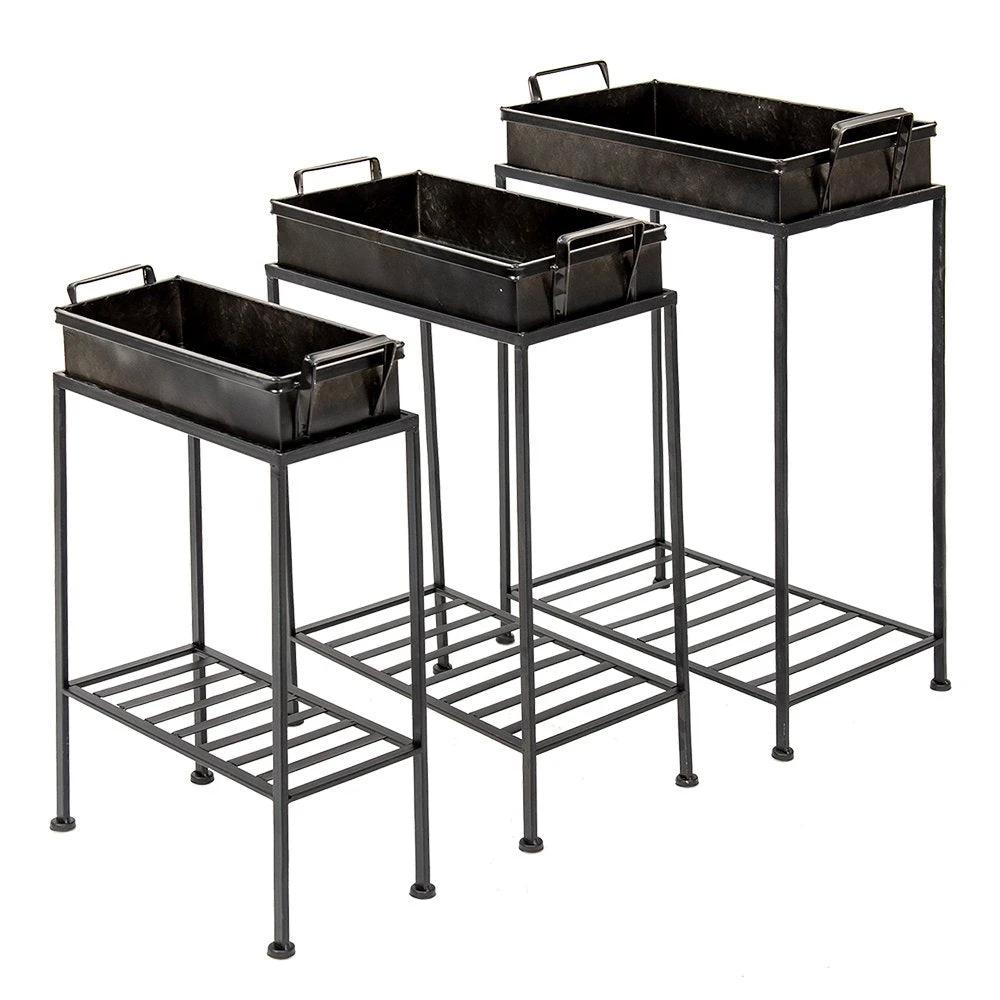 Planthouder staand (3) 47x25x69 / 42x40x63 / 36x16x56 cm by Clayre & Eef.