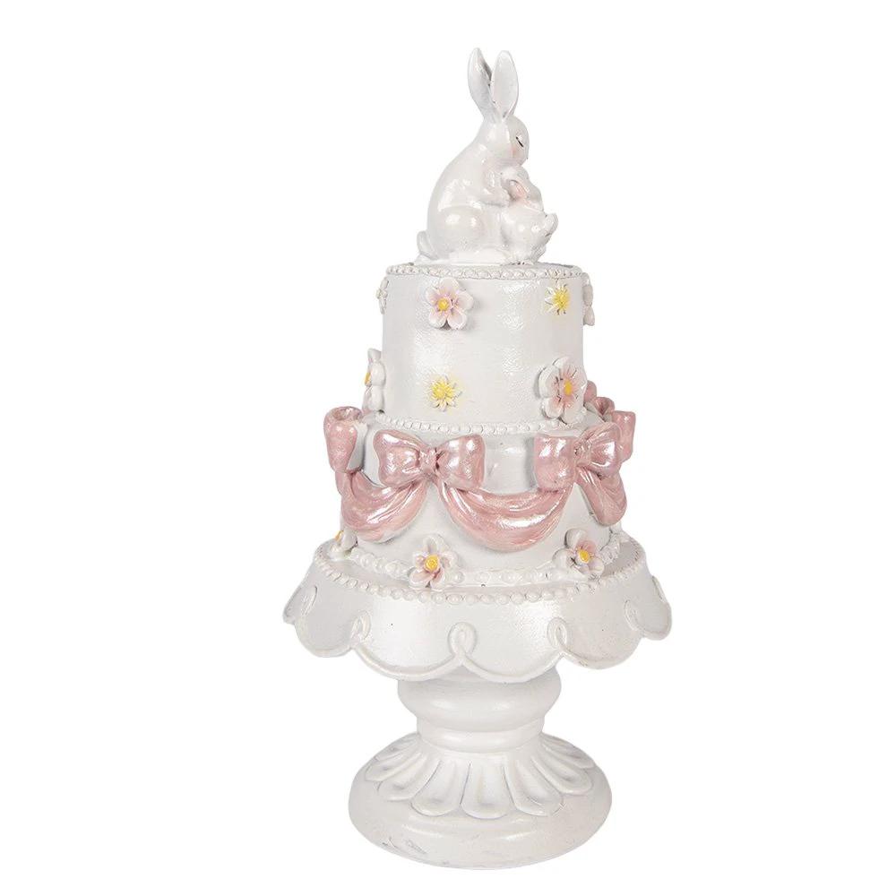 Decoration Image Cake Ø 15x29 cm White Plastic by Clayre & Eef.