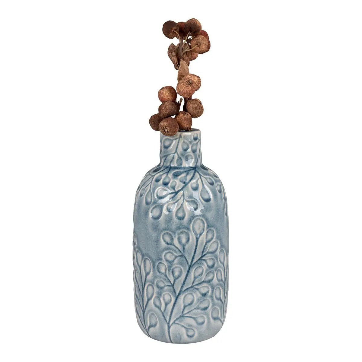 Vase - Blue, Ceramic, 12x26cm by EMIRELLE