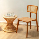 Rattan Side Table | Coffee Table | Round Couch Table LUHU Ø45 cm Beige by Soeji