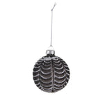 Christmas bauble set of 4 Ø 8 cm Black Glass Christmas decoration by Clayre & Eef.