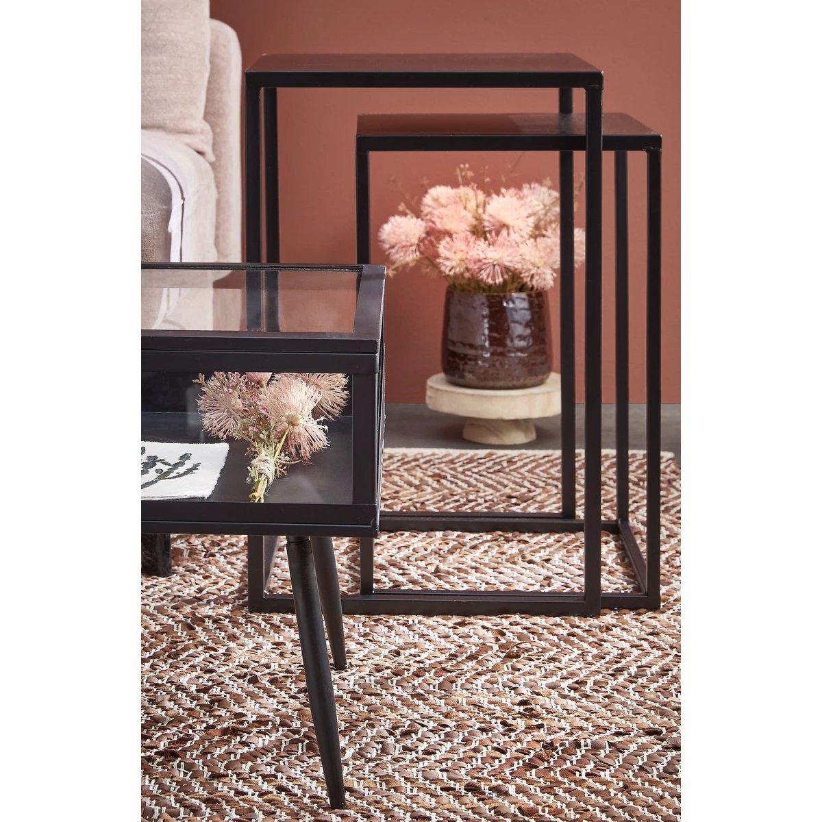 Side table set Goa Black by Mica Decorations