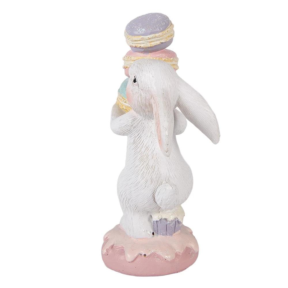 Decoration Statue Rabbit 8x6x14 cm White Plastic by Clayre & Eef.