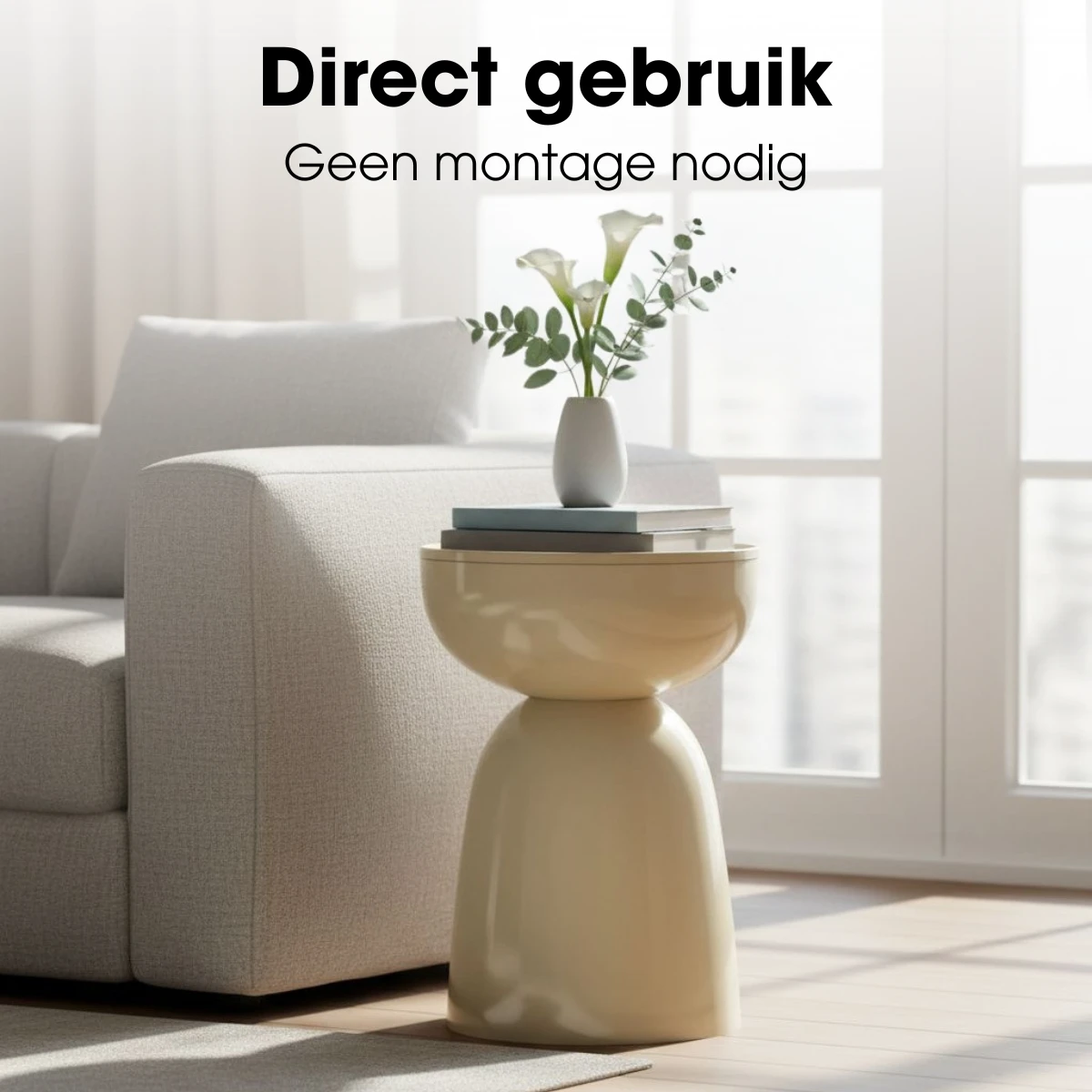 Elliott Beige side table by Mica Decorations