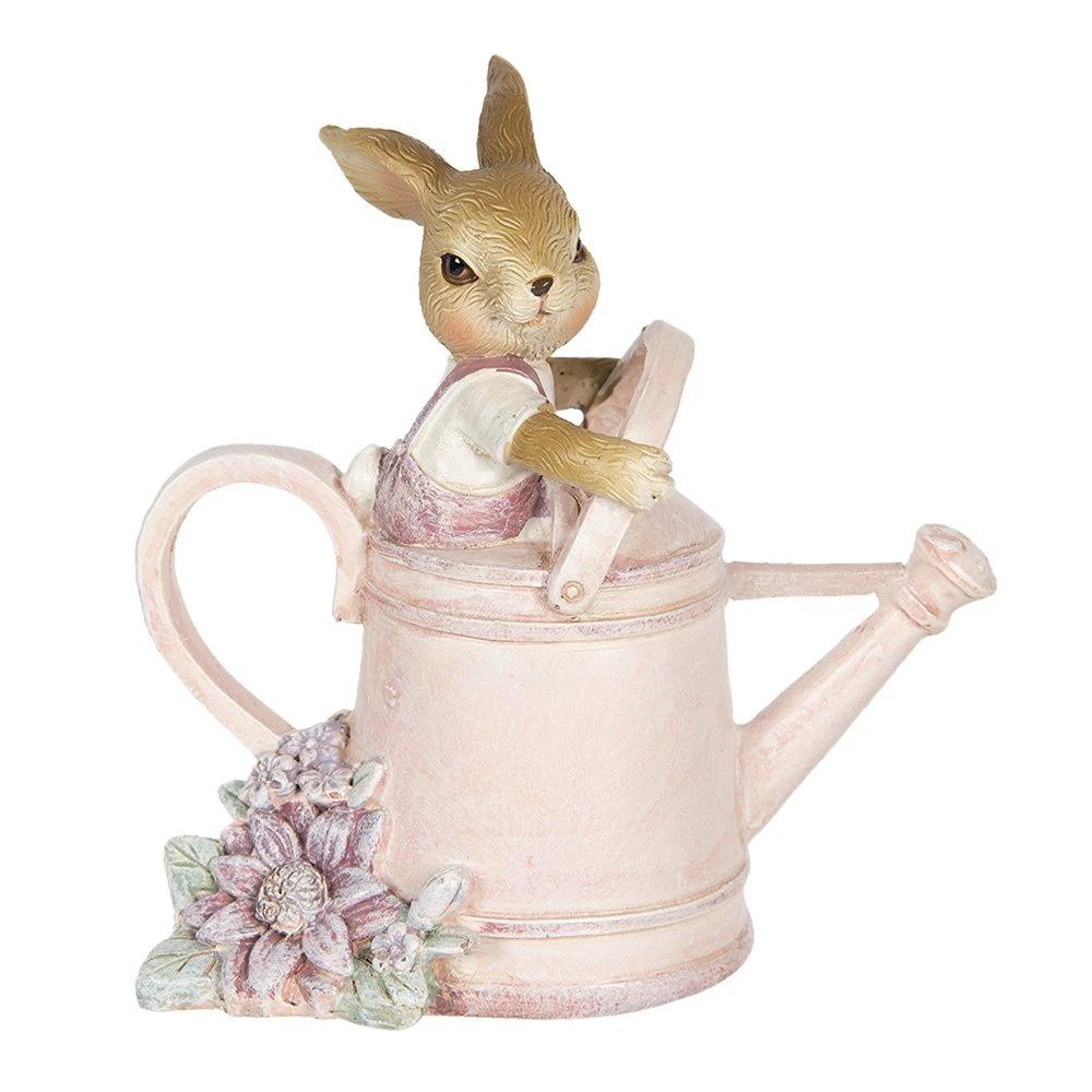 Image rabbit 10x6x11 cm pink plastic home accessories by Clayre & Eef.