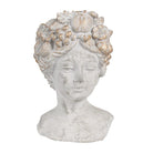 Flower Pot Indoor Woman 14x14x22 cm Gray Stone Plant Pot by Clayre & Eef.