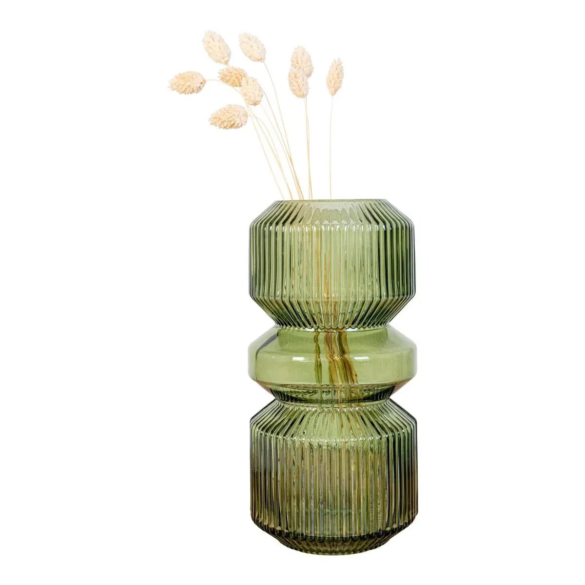 Vase - Green, Glass, Ø12x25 cm by EMIRELLE