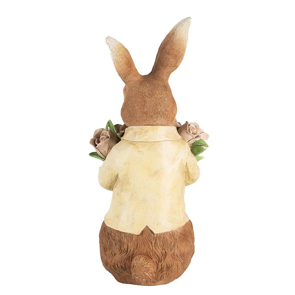 Dekorationsbild Hase 39 cm brauner Kunststoff von Clayre & Eef.