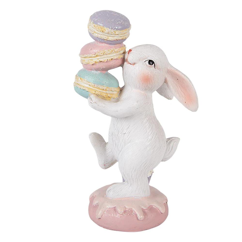 Decoration Statue Rabbit 8x6x14 cm White Plastic by Clayre & Eef.