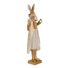 Image rabbit 11x8x33 cm gold -colored white polyresin home accessories by Clayre & Eef.
