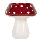 Tea light holder Mushroom Ø 7x7 cm Red White Glass by Clayre & Eef.