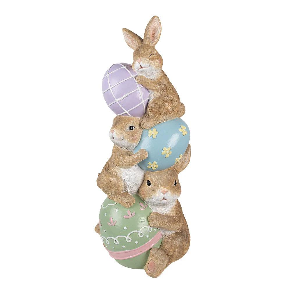 Decoration image rabbits 31x25x72 cm brown ceramic material by Clayre & Eef.