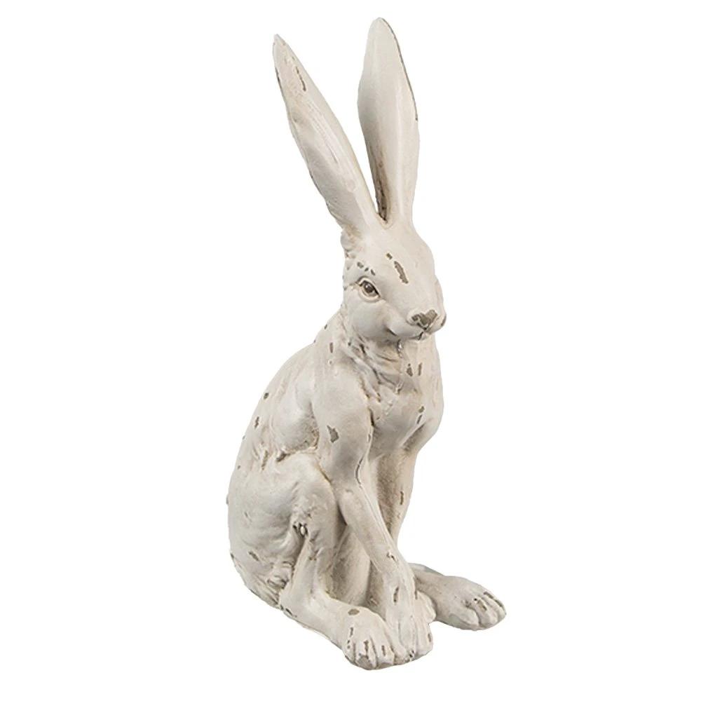 Decoration image rabbit 8x5x13 cm white plastic by Clayre & Eef.