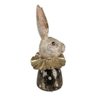 Hasenfigur 23 cm Weiß, goldfarbenes Polyresin, Osterdekoration von Clayre & Eef.