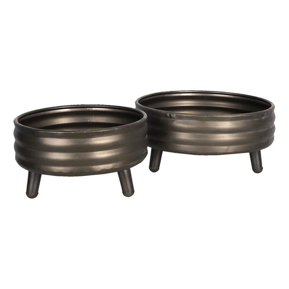 Decoration flower pot (2) 33x33x15/27x27x15 cm by Clayre & Eef.