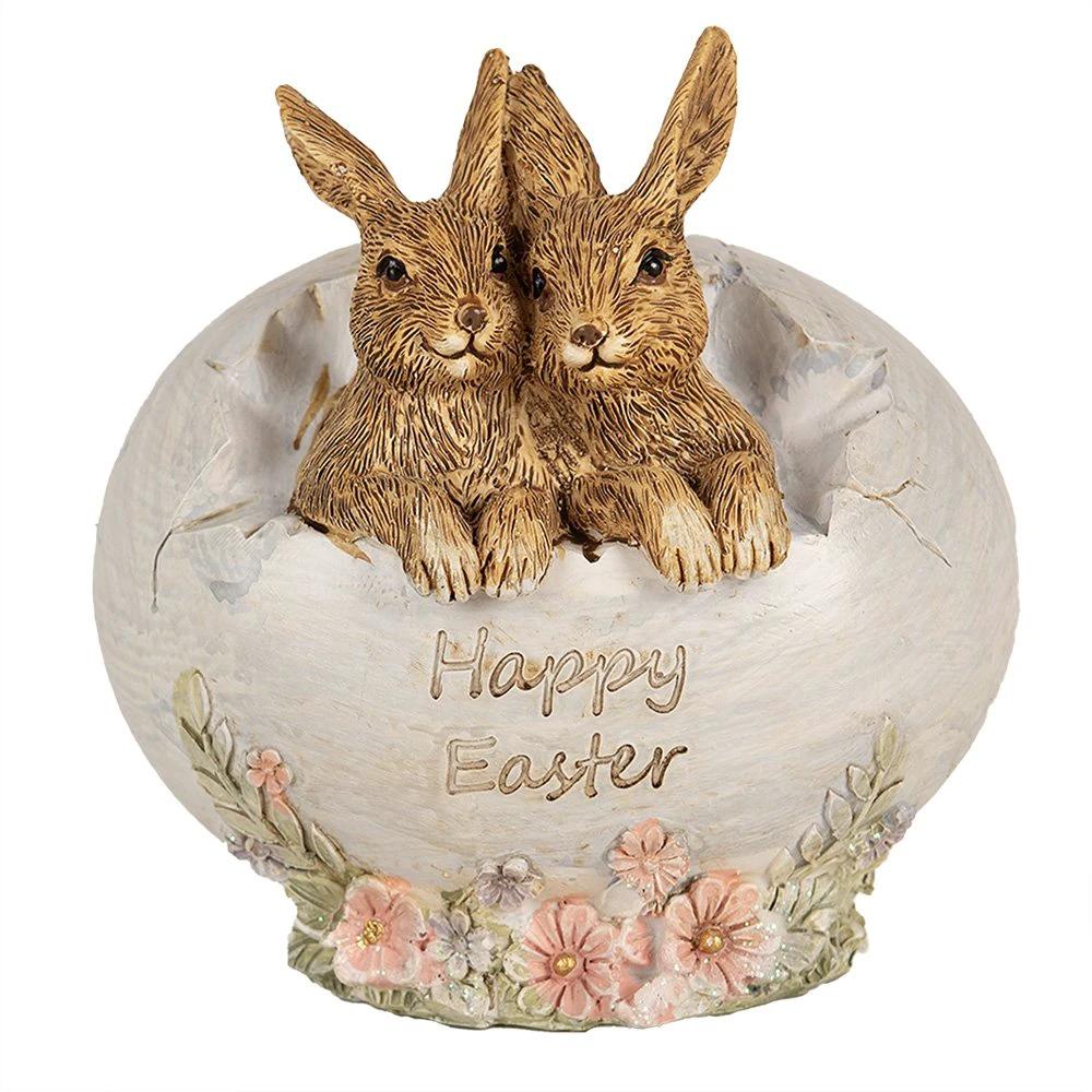 Rabbit statue 11 cm Brown Polyresin by Clayre & Eef.