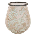 Theelichthouder Bruin Wit, Glas en Metaal Ø 10x9 cm by Clayre & Eef.