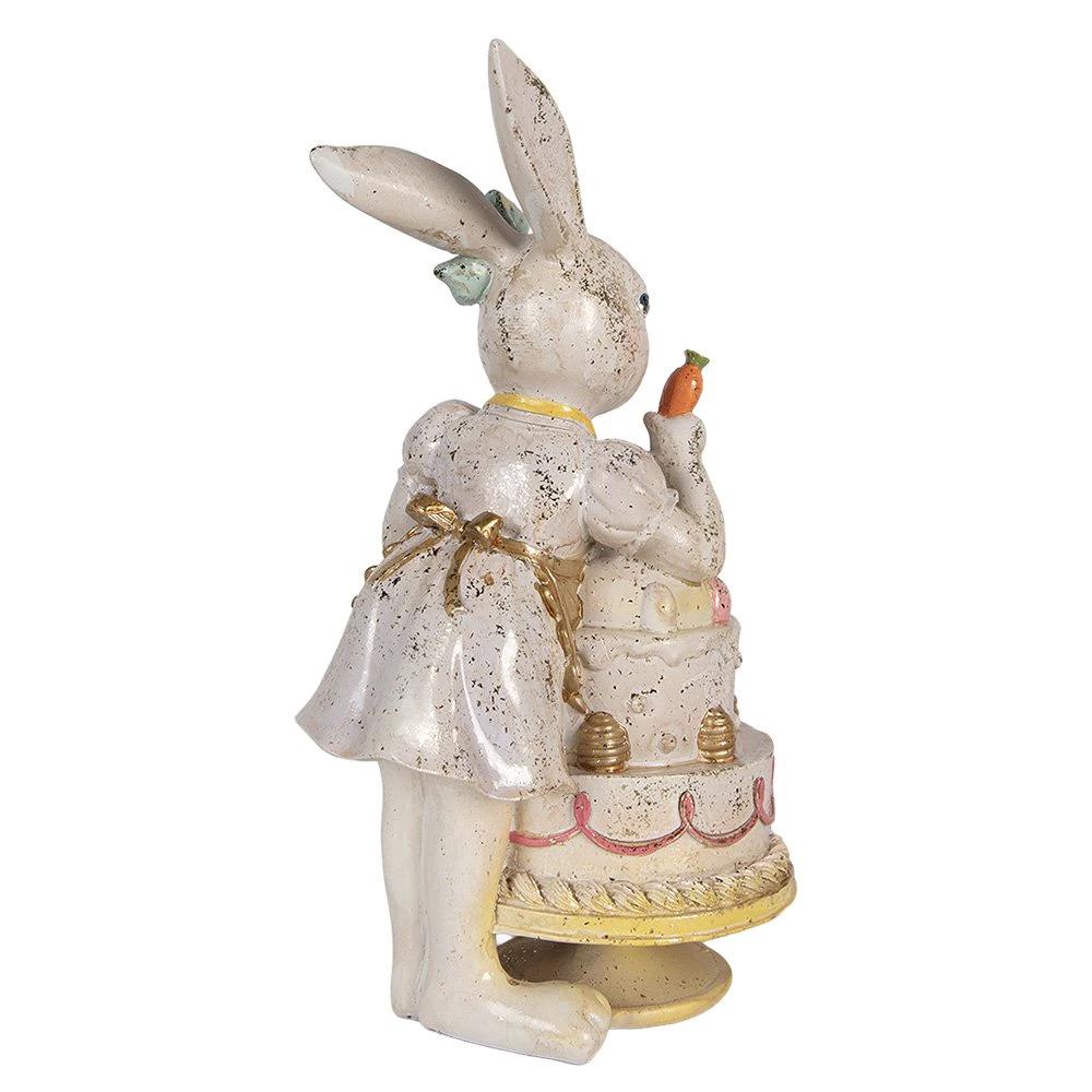 Decoration Statue Rabbit 20x15x36 cm White Plastic by Clayre & Eef.