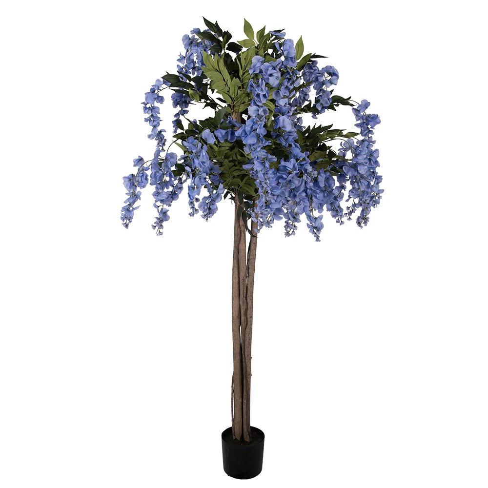 Künstlicher Baum 40x40x170 cm blaues Kunststoff von Clayre & Eef.