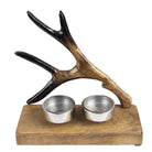 Tealight holder 17 cm brown wood antlers Tea light holder by Clayre & Eef.