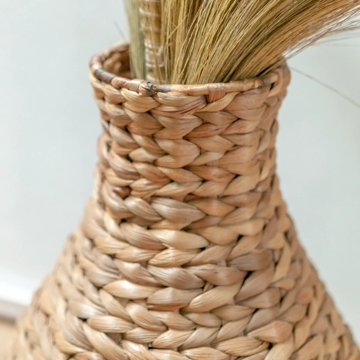 Woven Boho Vase DAYANA natural made from Water Hyacinth by Soeji