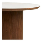 Noli Coffee table, ceramic table top/ash veneer, white/dark brown, ø60x42 cm by EMIRELLE