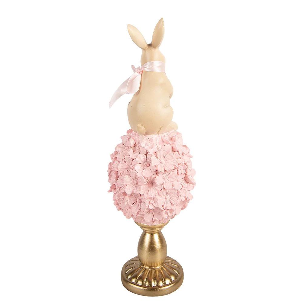 Decoration Statue Rabbit Ø 11x32 cm Beige Plastic by Clayre & Eef.