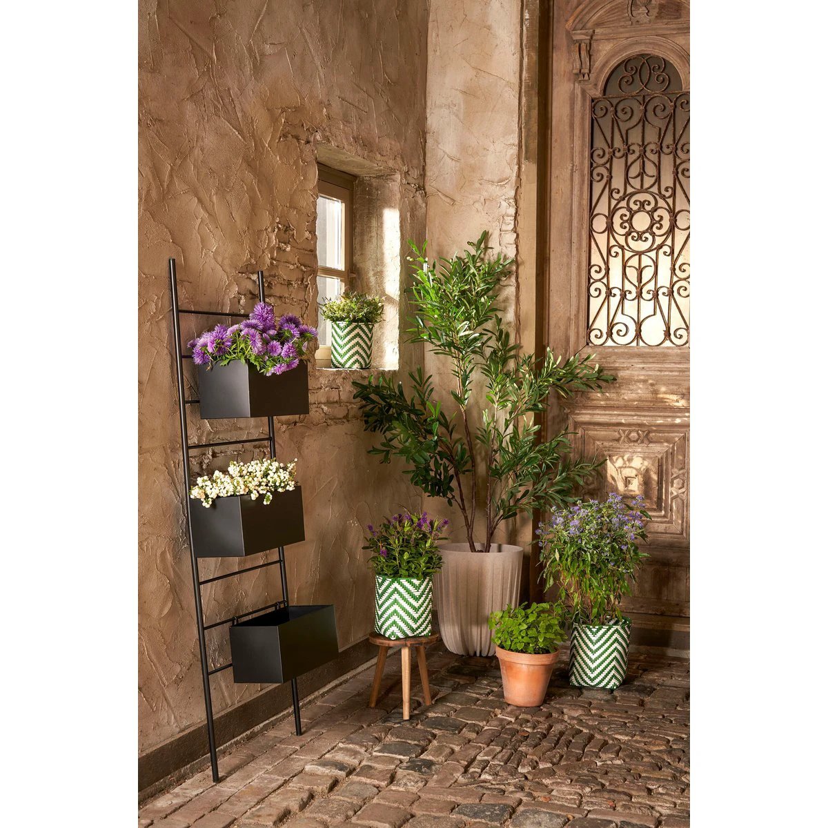 Plant basket set outside Merlijn Dark brown by Mica Decorations