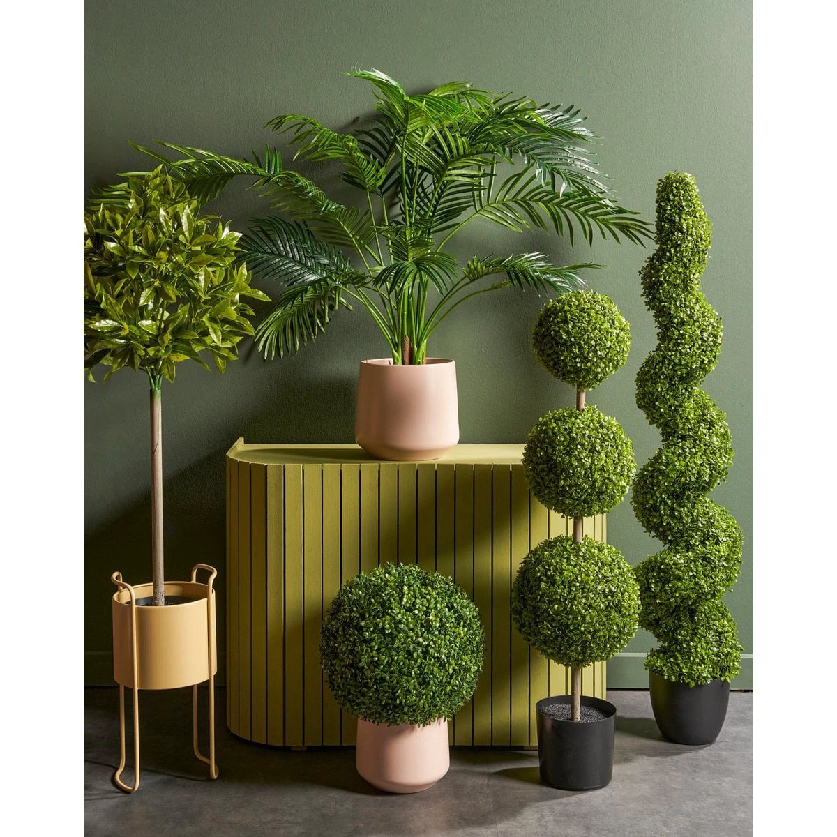 Artificial plant Areca palm Green by Mica Decorations
