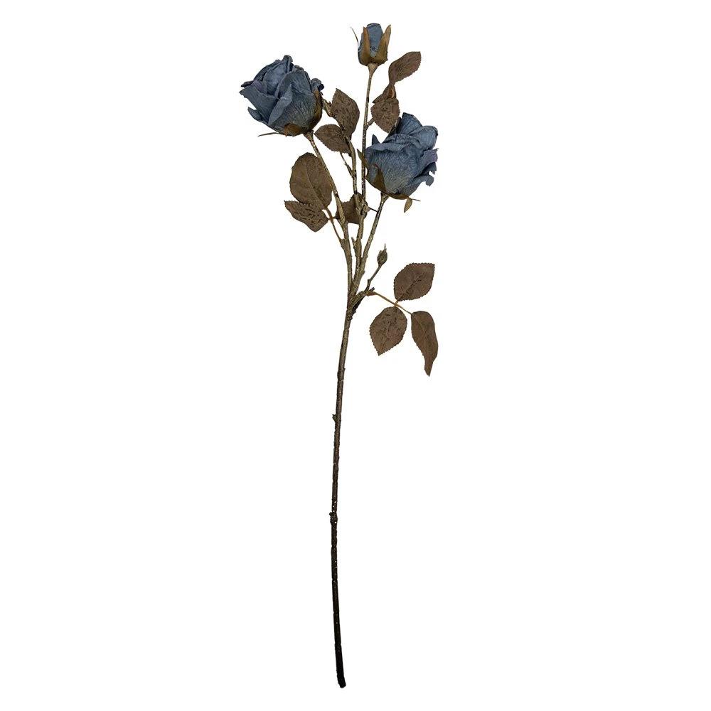 Artificial flower Rose 70 cm Blue Plastic by Clayre & Eef.