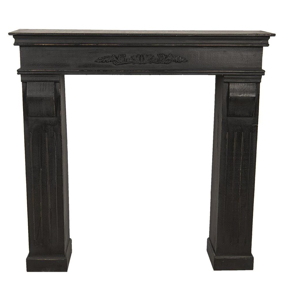 Kamin Schwarz, Holz 100x22x99 cm von Clayre & Eef.