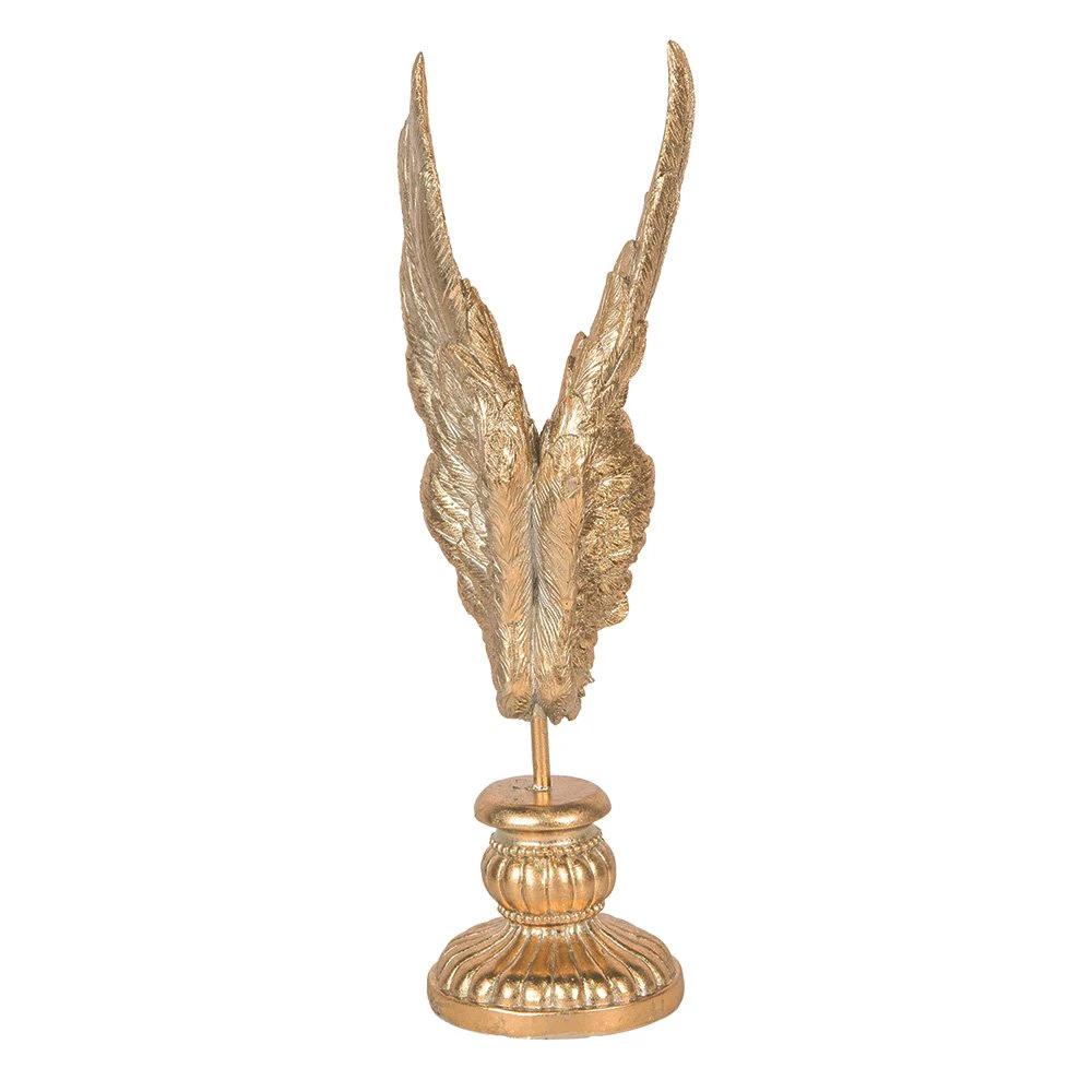 Decoration image wings 10x10x33 cm gold -colored plastic by Clayre & Eef.