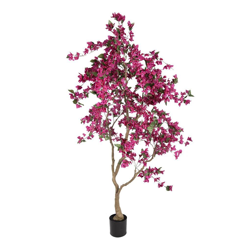 Künstlicher Baum Bougainvillea 125x125x210 cm Pink Kunststoff von Clayre & Eef.