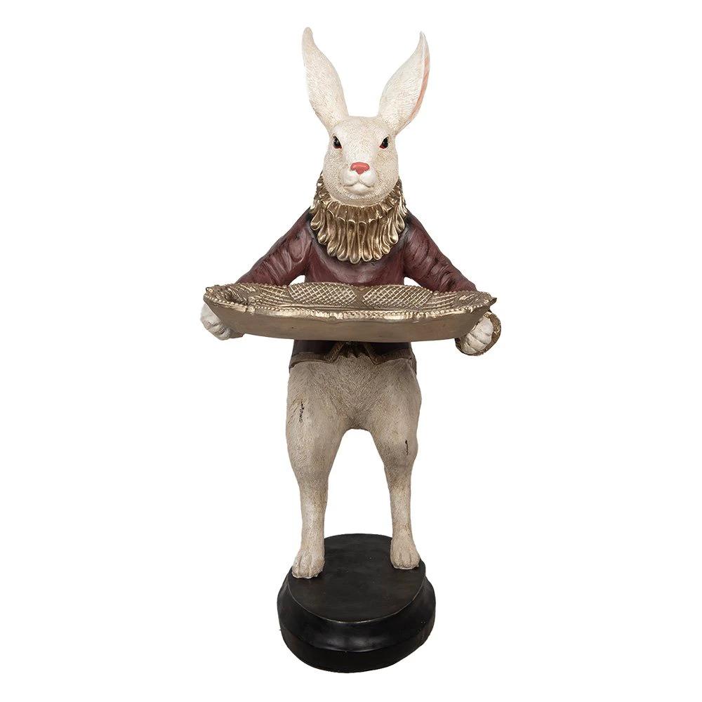 Decoration image rabbit 50x63x107 cm beige red plastic by Clayre & Eef.
