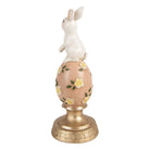 Decoration Statue Rabbit Ø 10x26 cm White Plastic by Clayre & Eef.