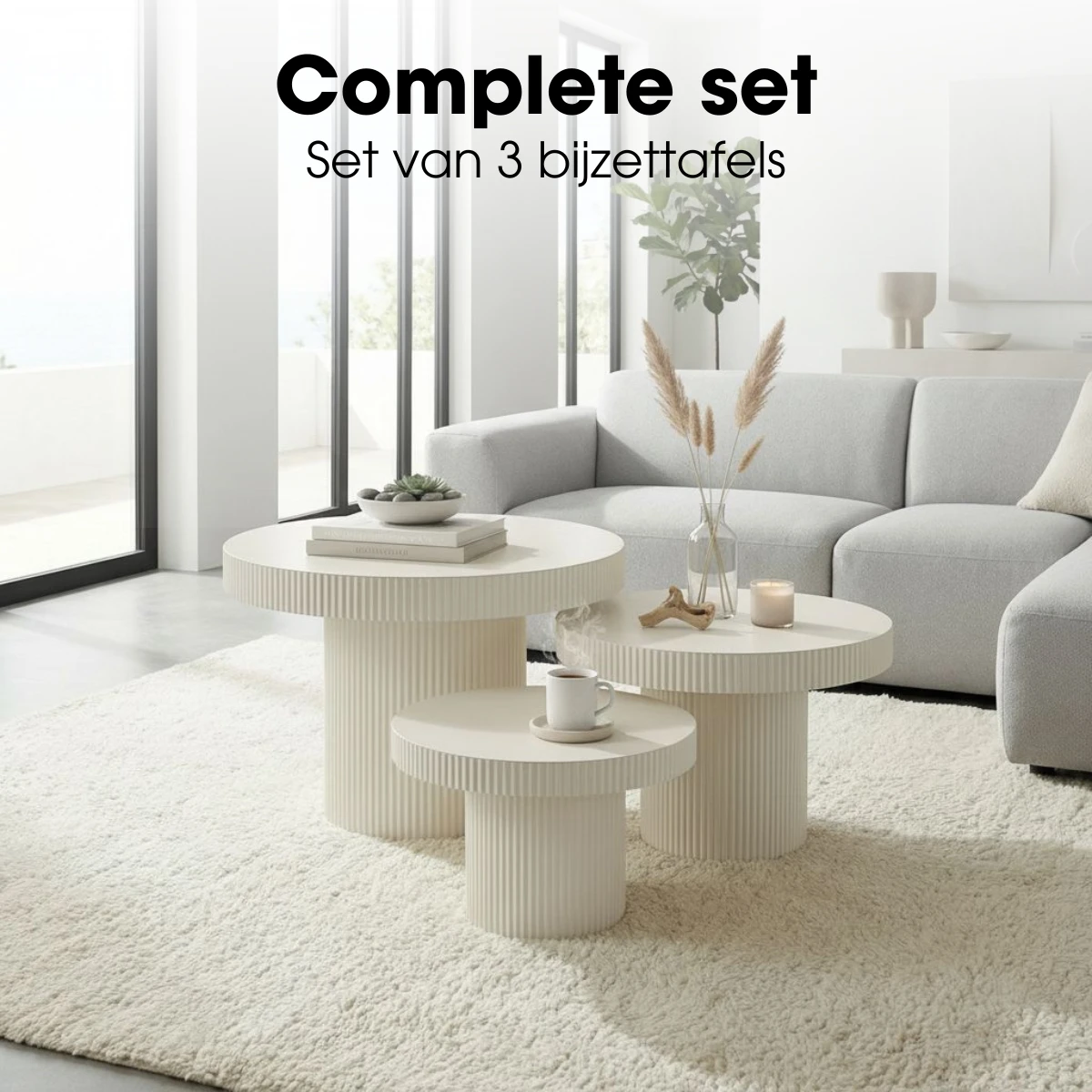 Side table Lux Off-white by Mica Decorations