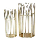 Romantic 2-piece lantern set with round glass insert in elegant black or gold wire structure by Voglrieder kreatives Wohnen