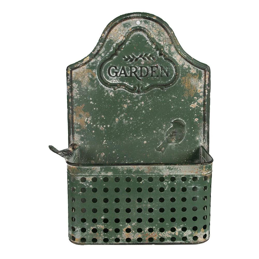 Planthouder 29x13x45 cm Groen Metaal Tuindecoratie by Clayre & Eef.