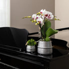 Kolibri Home | Groove Flowerpot - Silver Ceramic Sierpot - Ø6cm by Kolibri Company