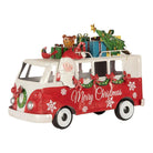 Christmas decoration with LED lighting bus 31x15x21 cm red metal by Clayre & Eef.