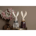 Rabbit statue 42 cm White Gold-colored Polyresin Easter decoration by Clayre & Eef.